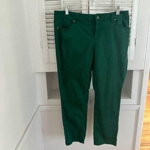 NEW YORK & CO Forrest Green Jeans, Size 10